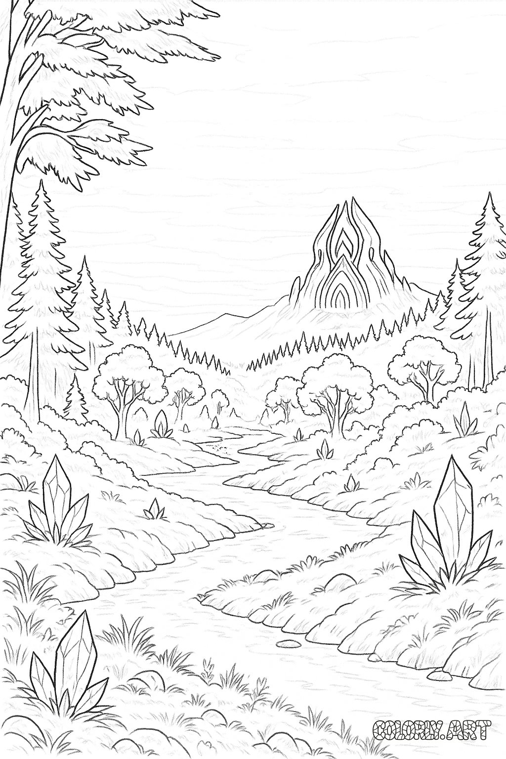 Crystal Forest Coloring Page.png